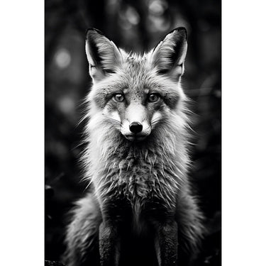 Black and White Fox Canvas